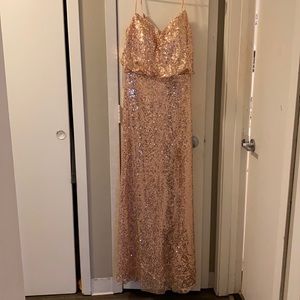 Azazie Pearl Pink Sequin Evening Gown (Bridesmaid/Event/Prom Dress)